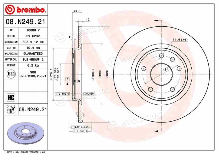 Brembo 08.N249.21