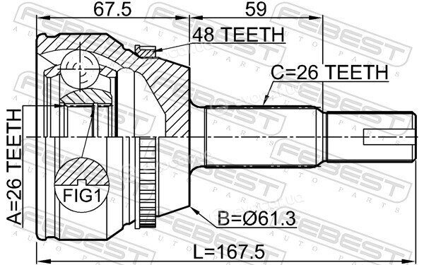 Febest 0110-ACV40L26A48