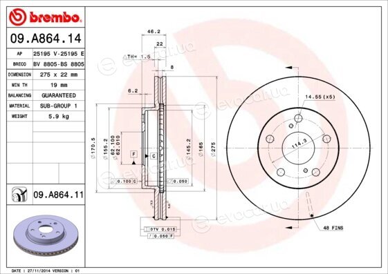 Brembo 09.A864.11