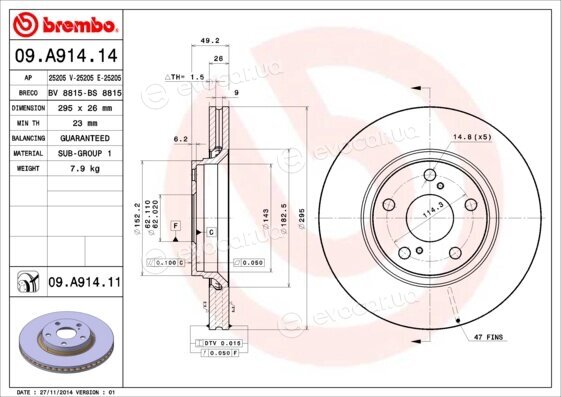 Brembo 09.A914.14
