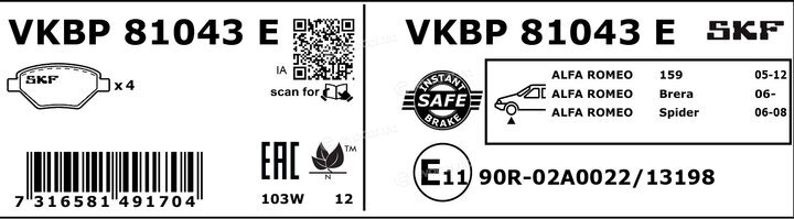 SKF VKBP 81043 E