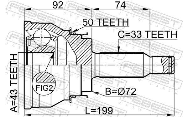 Febest 0410-V75RA50