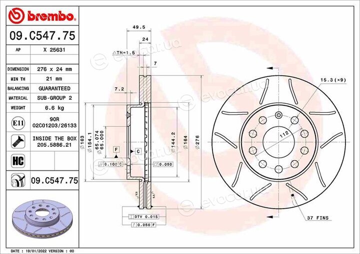 Brembo 09.C547.75