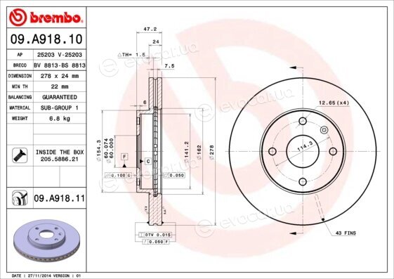 Brembo 09.A918.10