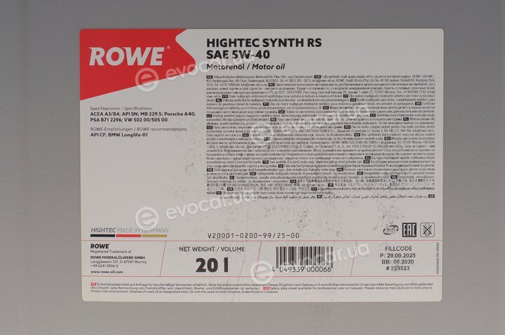 Rowe 20001-0200-99