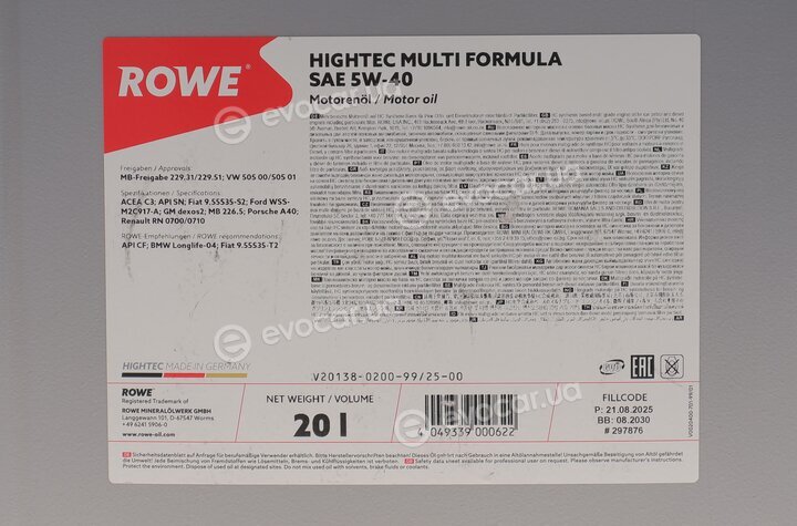Rowe 20138-0200-99
