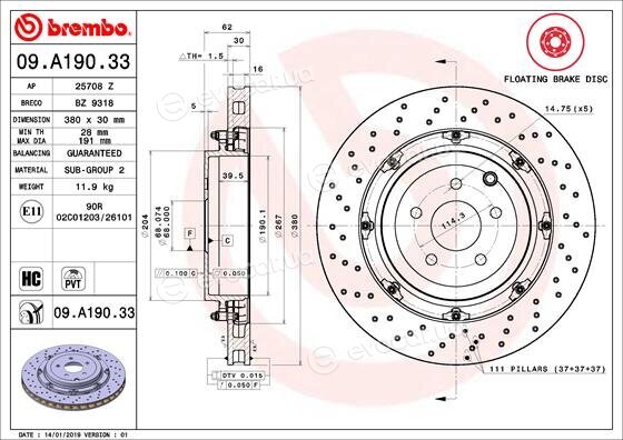 Brembo 09.A190.33