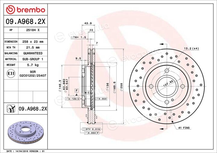 Brembo 09.A968.2X