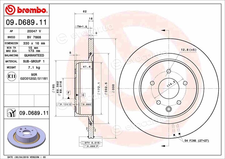 Brembo 09.D689.11