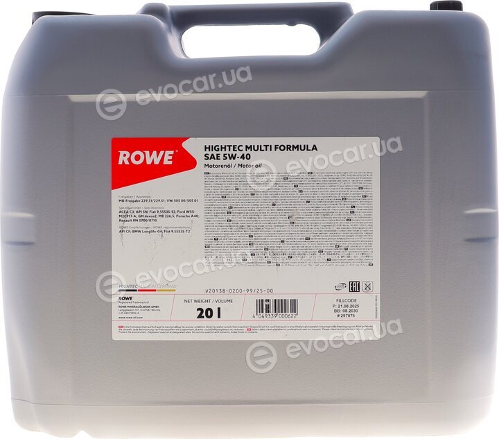 Rowe 20138-0200-99