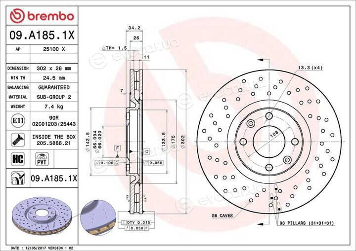 Brembo 09.A185.1X