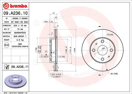 Brembo 09.A236.11