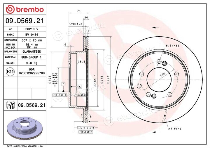 Brembo 09.D569.21