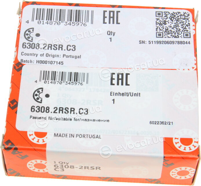 FAG 6308 2RSR C3