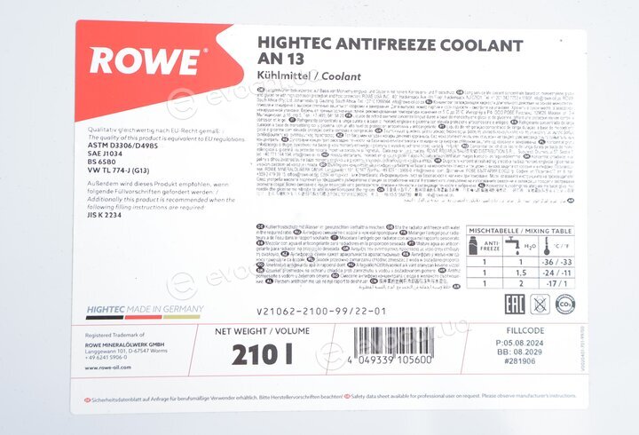 Rowe 21062-2100-99