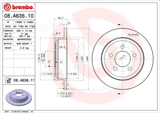 Brembo 08.A636.11