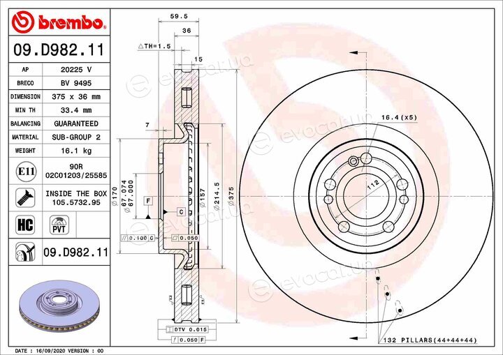 Brembo 09.D982.11