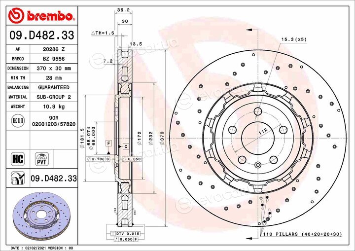 Brembo 09.D482.33