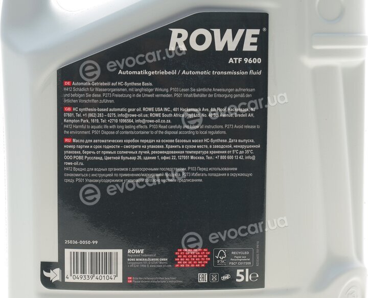 Rowe 25036-0050-99