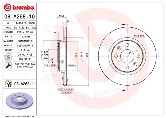 Brembo 08.A268.10