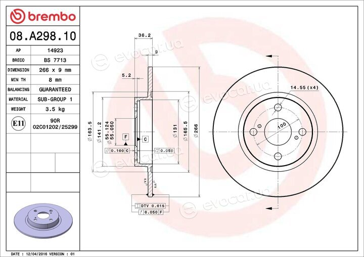Brembo 08.A298.10