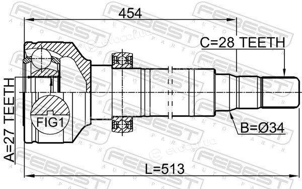 Febest 2711-XC60S6RH