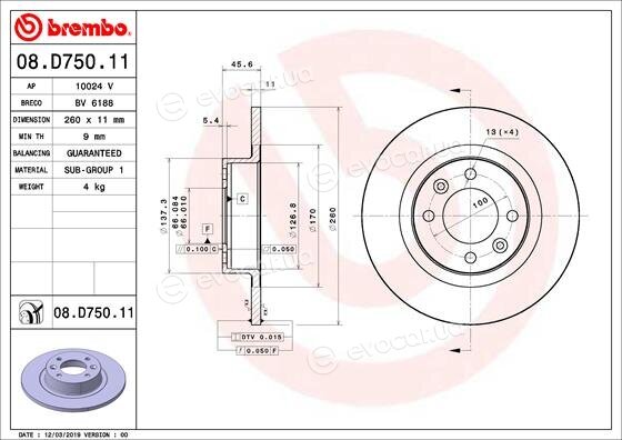 Brembo 08.D750.11