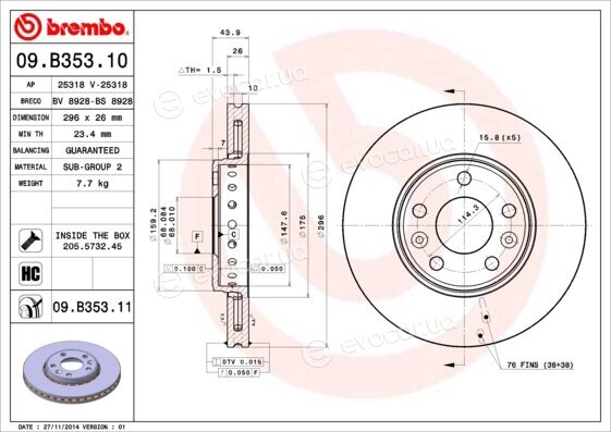 Brembo 09.B353.10