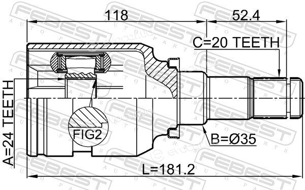 Febest 0111-ZRE181LH