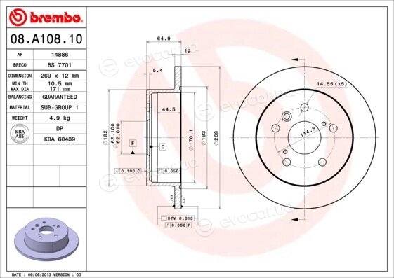 Brembo 08.A108.10