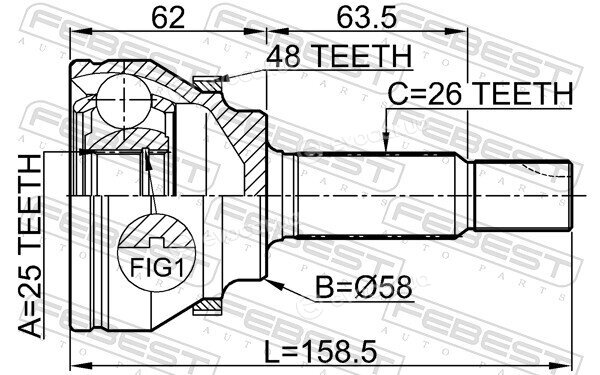 Febest 0110-AZT250A48