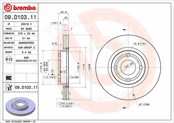 Brembo 09.D103.11