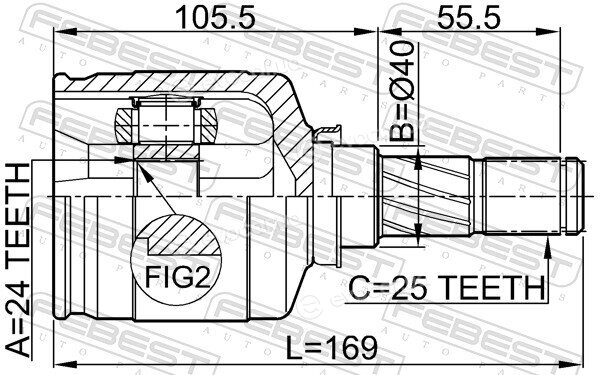 Febest 0211-P12QR20LH