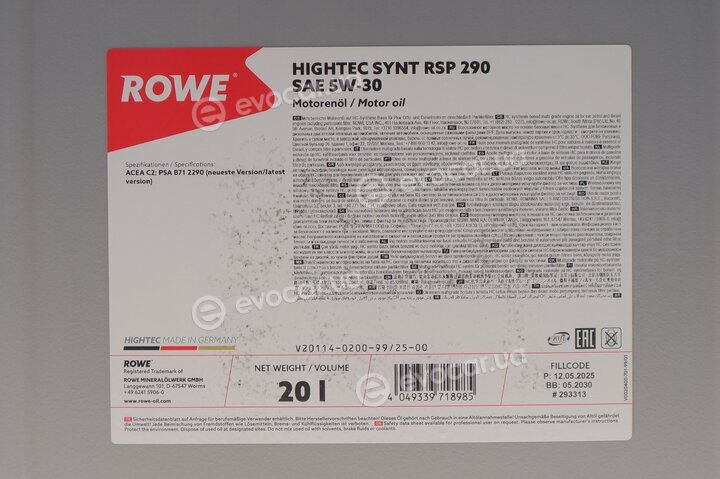Rowe 20114-0200-99